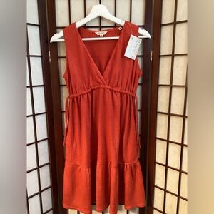 MAX STUDIO London “Couper” merled  drawstring sleeveless mini dress.